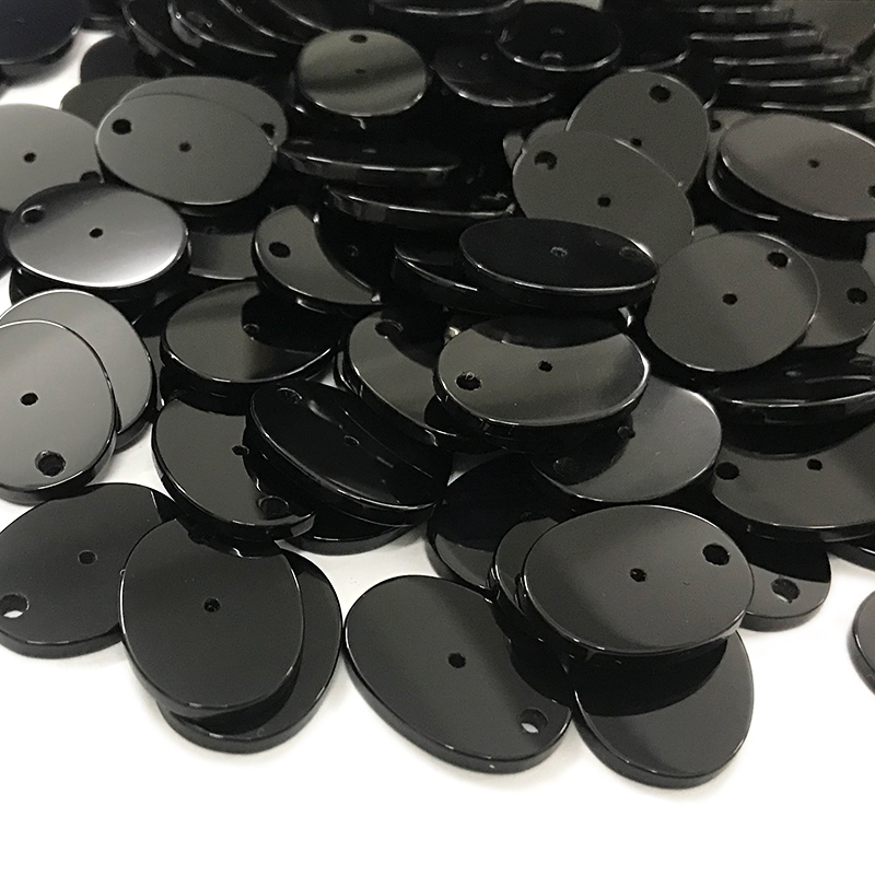 Customized black onyx flat ovals