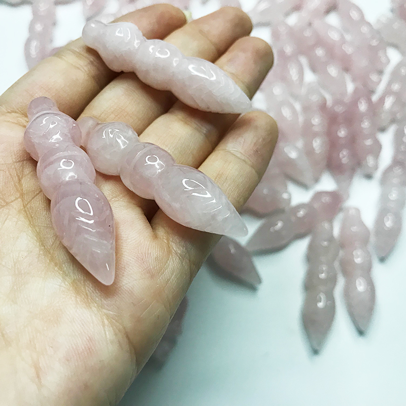 Carved Rose quartz pendants