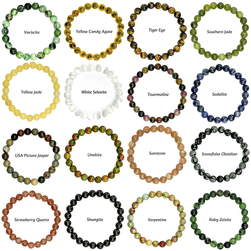 Best seller crystal beaded bracelets wholesale 8mm Unisex bracelets